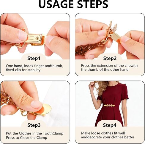 6PCS Waist Cincher Clip for Women, Retro Sweater Clips for Cardigans, Dress Clips Back Cinch, Shirt Tightener for Loose Clothes, Shawl Scarf Pant Waist Holder in Kuwait