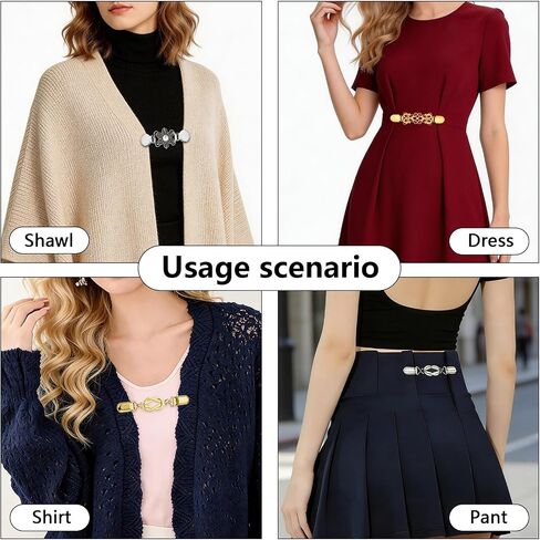 6PCS Waist Cincher Clip for Women, Retro Sweater Clips for Cardigans, Dress Clips Back Cinch, Shirt Tightener for Loose Clothes, Shawl Scarf Pant Waist Holder in Kuwait