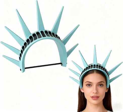 Statue of Lliberty Costume Lady Crown and Torch, for Women Accessories Halloween Cosplay Blue in Saudi Arabia