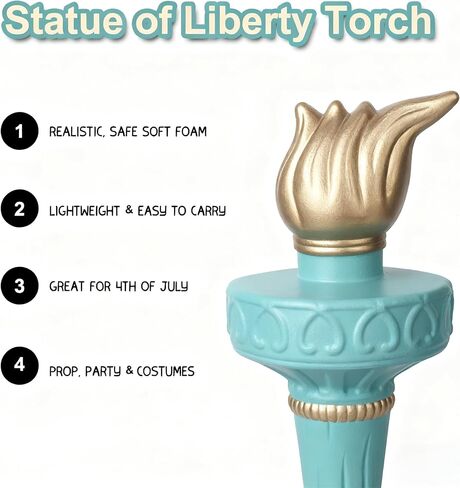 Statue of Lliberty Costume Lady Crown and Torch, for Women Accessories Halloween Cosplay Blue in Saudi Arabia