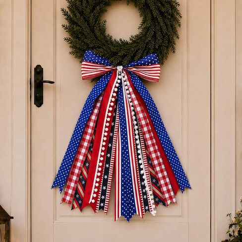 Lighted Rag American Flag Banner 4 x 2.3 Ft, Rag American Flag Banner for Home Party Supplies, Patriotic Wall Hanging for Memorial Day, Independence Day Party, Farmhouse Home Decor (Style2) in Saudi Arabia