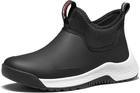HISEA Women's Ankle Rain Boots, Waterproof Garden Shoes Chelsea Rain Booties, Slip-On Neoprene Working Mud Shoes, Lightweight Rubber Boots for Walking Yard Outdoors in Kuwait
