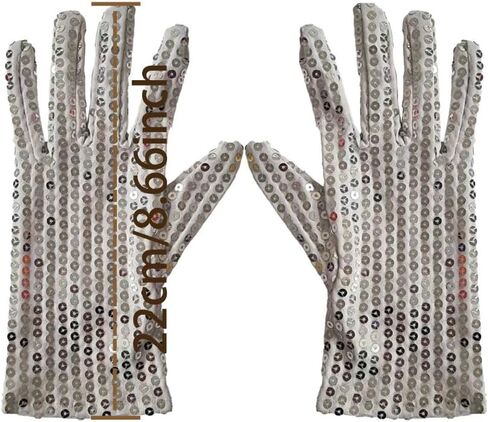 Silver Sequin Glove Women Cosplay Nylon Glove Dress Up Glove Dance Short Sparkly Glove Costume Glove for Adult Girl Women in Saudi Arabia