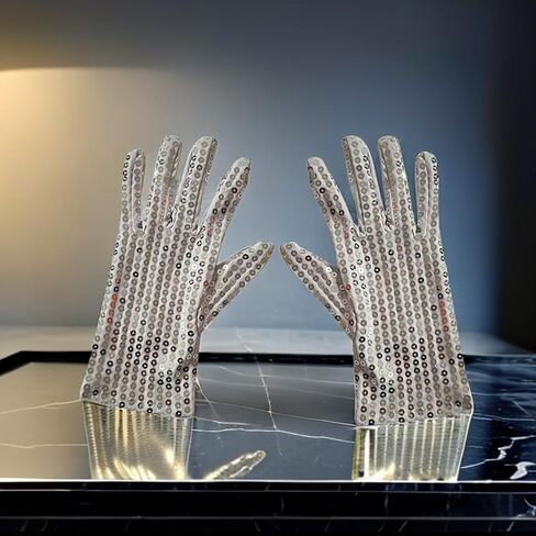 Silver Sequin Glove Women Cosplay Nylon Glove Dress Up Glove Dance Short Sparkly Glove Costume Glove for Adult Girl Women in Saudi Arabia