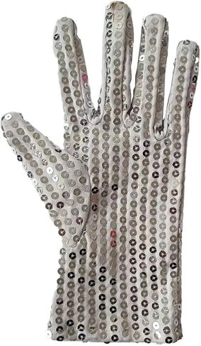 Silver Sequin Glove Women Cosplay Nylon Glove Dress Up Glove Dance Short Sparkly Glove Costume Glove for Adult Girl Women in Saudi Arabia