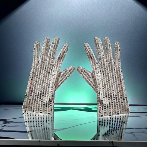 Silver Sequin Glove Women Cosplay Nylon Glove Dress Up Glove Dance Short Sparkly Glove Costume Glove for Adult Girl Women in Saudi Arabia