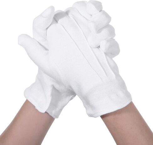 Cotton White Gloves, Short White Glove With Grip Snap Cuff Non-Slip, Formal Honor Guard Gloves For Men And Women in Kuwait