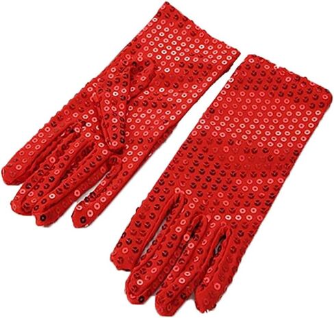 Silver Sequin Glove Women Cosplay Nylon Glove Dress Up Glove Dance Short Sparkly Glove Costume Glove for Adult Girl Women in Saudi Arabia