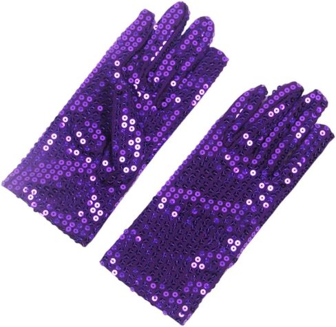 Silver Sequin Glove Women Cosplay Nylon Glove Dress Up Glove Dance Short Sparkly Glove Costume Glove for Adult Girl Women in Saudi Arabia