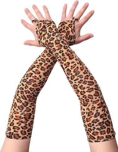 Aniler Women's Spandex Costume Long Gloves 19" Length Halloween Party Rave Stretchy Fingerless Gloves in Kuwait