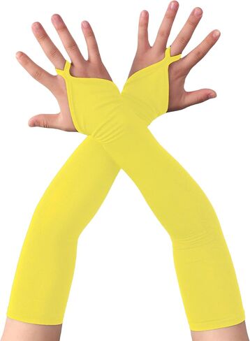 Aniler Women's Spandex Costume Long Gloves 19" Length Halloween Party Rave Stretchy Fingerless Gloves in Kuwait