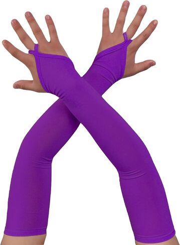 Aniler Women's Spandex Costume Long Gloves 19" Length Halloween Party Rave Stretchy Fingerless Gloves in Kuwait