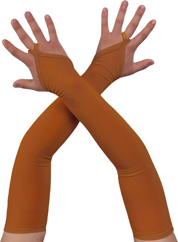 Aniler Women's Spandex Costume Long Gloves 19" Length Halloween Party Rave Stretchy Fingerless Gloves in Kuwait