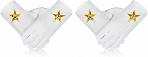 Premium OES Gloves Order Of Eastern Star Embroidered Logo - Set Of 2 Pairs One Size Fits All in Saudi Arabia