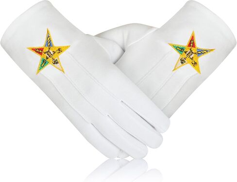Premium OES Gloves Order Of Eastern Star Embroidered Logo - Set Of 2 Pairs One Size Fits All in Saudi Arabia