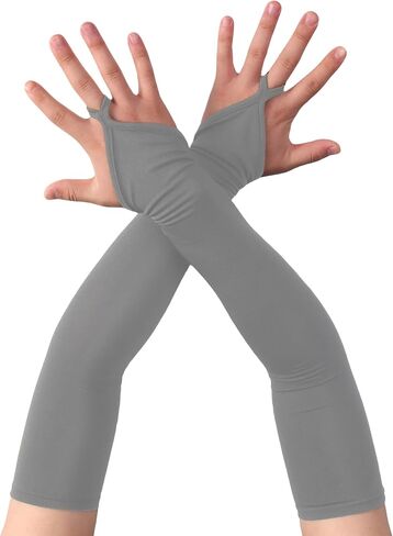 Aniler Women's Spandex Costume Long Gloves 19" Length Halloween Party Rave Stretchy Fingerless Gloves in Kuwait