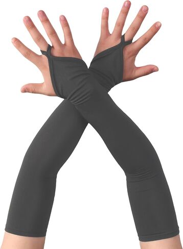 Aniler Women's Spandex Costume Long Gloves 19" Length Halloween Party Rave Stretchy Fingerless Gloves in Kuwait
