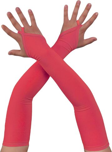 Aniler Women's Spandex Costume Long Gloves 19" Length Halloween Party Rave Stretchy Fingerless Gloves in Kuwait