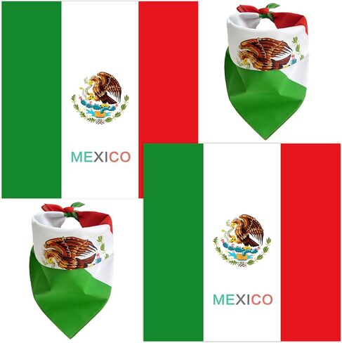 WEITBF 2 Pack Mexico Flag Bandana Mexican Scarf Bandanas Headband - 100% Cotton, 22 x 22 inch in Saudi Arabia