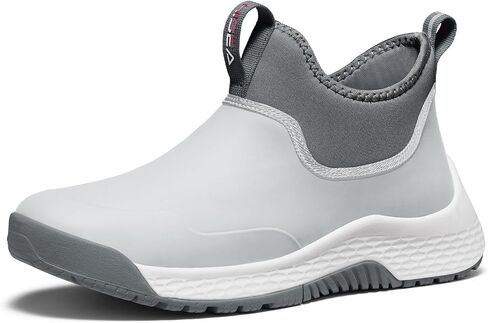 HISEA Women's Ankle Rain Boots, Waterproof Garden Shoes Chelsea Rain Booties, Slip-On Neoprene Working Mud Shoes, Lightweight Rubber Boots for Walking Yard Outdoors in Kuwait