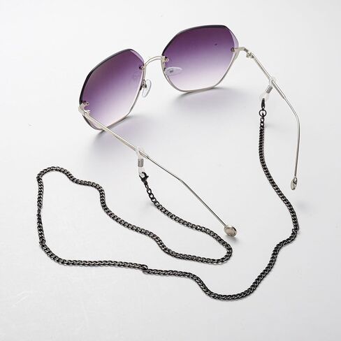 Stainless Steel Eyeglasses Chain Set, Unisex Metal Eyewear Chain, 2 Pcs Sunglasses and Reading Glasses Retainer in Saudi Arabia