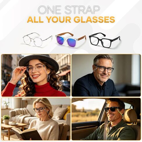11 Pcs Sports Glasses Strap with Anti-slip Silicone Ear Clip and Cleaning Cloth, Adjustable Sunglass Lanyard Holder for Men Women, Multi Color Reading Eyewear Retainer in Saudi Arabia