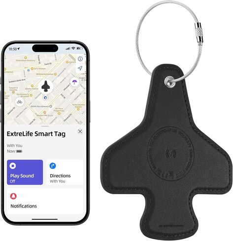 Luggage Tags for Suitcases, Works with Apple Find My, International Airplane Travel Essentials, Air Tracker Tags, Smart Bluetooth Tracker for Luggage, Backpack and More, Rechargeable, Classic Black in Saudi Arabia