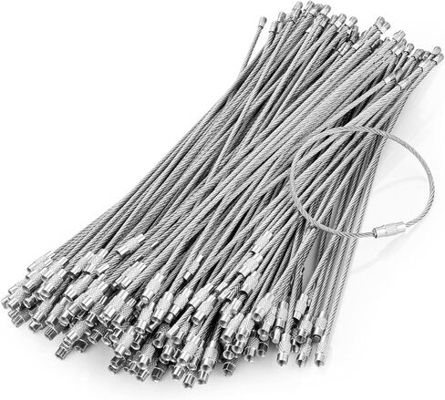 BlueCosto - Wire Keychain Cable - 5 PK, 6.7" / 17cm - 2mm Thick Stainless Steel Keyring Wire Loops - Secure Screw Lock for Hanging Luggage Tags & Organizing Keys in Saudi Arabia