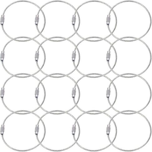 BlueCosto - Wire Keychain Cable - 5 PK, 6.7" / 17cm - 2mm Thick Stainless Steel Keyring Wire Loops - Secure Screw Lock for Hanging Luggage Tags & Organizing Keys in Saudi Arabia