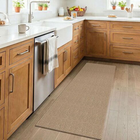 KOZYFLY Boho 2x4 Entry Runner Rug, Small Washable Runners for Entryway, Non Slip Door Mat Indoor Entrance, Front Porch Carpet for Foyer, Kitchen, Bedroom, Bathroom, Orange Beige/Tan/Brown in Kuwait
