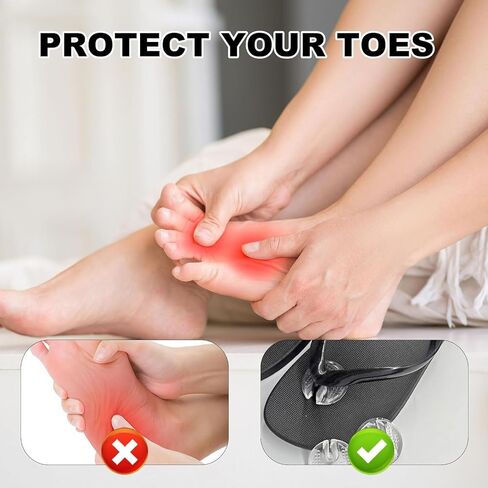 JV JO&VIN 2 Pairs Silicone Thong Sandal Toe Protectors Flip Flop Gel Toe Guards Cushion Pain Prevention and Non-Slip Cushions Between Toe for Sandals Clear (Transparent) in Saudi Arabia