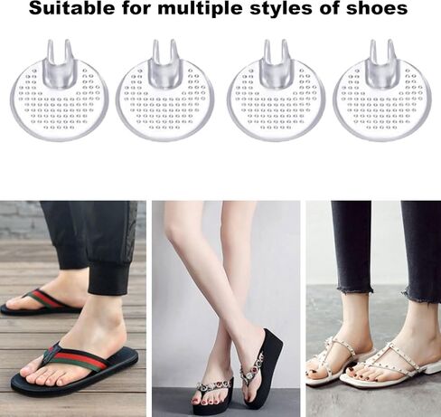 JV JO&VIN 2 Pairs Silicone Thong Sandal Toe Protectors Flip Flop Gel Toe Guards Cushion Pain Prevention and Non-Slip Cushions Between Toe for Sandals Clear (Transparent) in Saudi Arabia