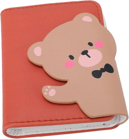PVC Sleeves Photo Album For 3 Inch Photos | 28 Capacity Leather Book With Magnetic Buckle & Cute Animal Design For Mini 12 (Bear) in Kuwait