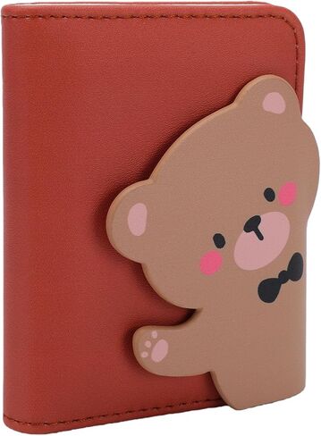 PVC Sleeves Photo Album For 3 Inch Photos | 28 Capacity Leather Book With Magnetic Buckle & Cute Animal Design For Mini 12 (Bear) in Kuwait