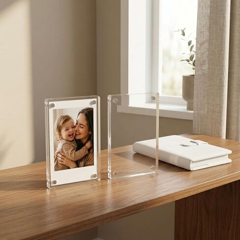 Instax Mini Photo Album 108 Pockets with Magnetic Frames Set (2 Pack) – Clear Acrylic Fridge Frames, Instant Film Photo Holder Gift Set in Kuwait