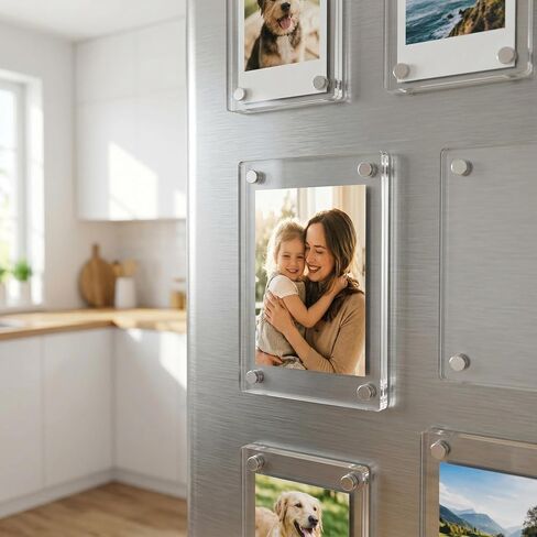 Instax Mini Photo Album 108 Pockets with Magnetic Frames Set (2 Pack) – Clear Acrylic Fridge Frames, Instant Film Photo Holder Gift Set in Kuwait