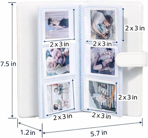 Instax Mini Photo Album 108 Pockets with Magnetic Frames Set (2 Pack) – Clear Acrylic Fridge Frames, Instant Film Photo Holder Gift Set in Kuwait