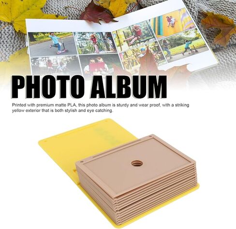ZJchao 3D Printed Sliding Photo Album Magnetic Closure Holds 12 6x5 Photos with Smooth Gliding Tracks for Yearly Memories Pet Couples Family Gifts in Kuwait