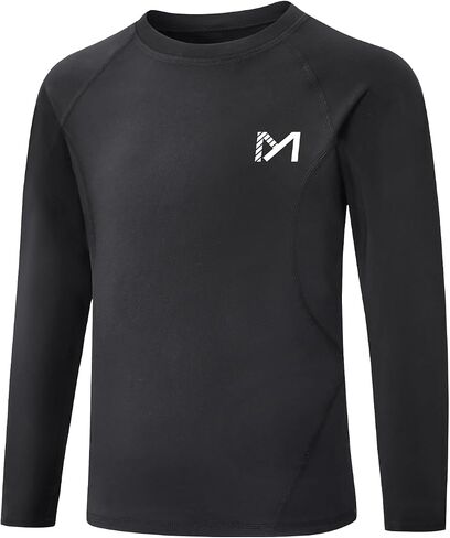 Youth Boys Compression Thermal Shirt Long Sleeve Fleece Base Layer Undershirt for Football Baseball Soccer Basketball in Kuwait
