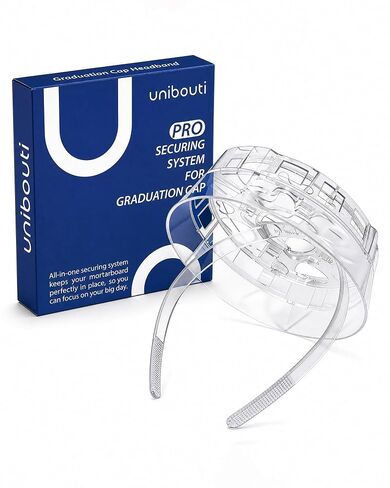 Original Graduation Cap Headband Insert, Secure Your Grad Cap & Preserve Curly, Natural, and All Hairstyles on Graduation Day (Clear) in Kuwait