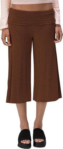Gaucho Pants for Women Fold Over Flowy Capri Pants Wide Leg Low Rise Yoga Capris Foldover Cropped Leggings Summer in Kuwait