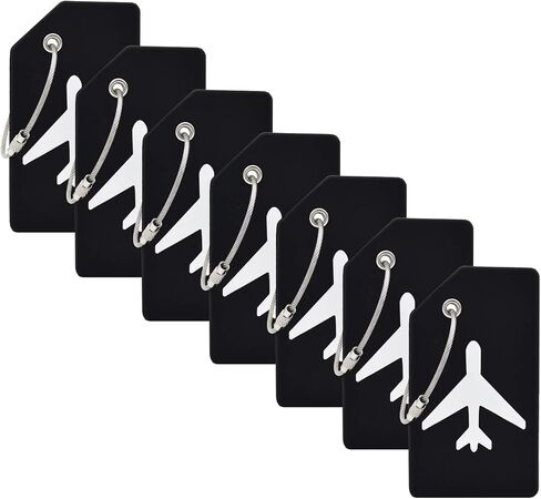 7 Pack Silicone Luggage Tag for Suitcases with Stainless Loop, TSA Approved, Privacy Protection Travel Essentials Bag Tags(Orange) in Saudi Arabia