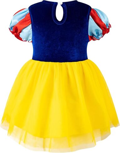 Toddler Girls Princess Costume Baby Kids Birthday Halloween Party Dress Up with Headband in Saudi Arabia