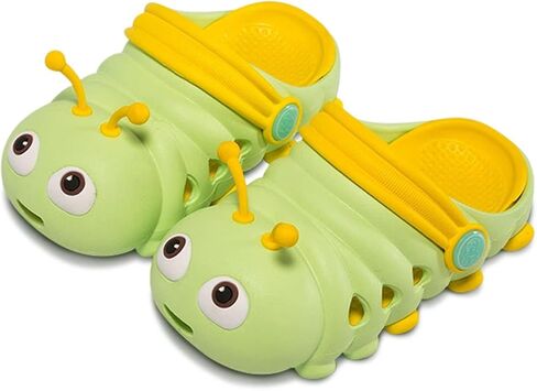 Toddler Kids Cute Caterpillar Clogs Garden Shoes Boys Girls Non-Slip Soft EVA Slip On Slides Slippers Indoor Outdoor Children Water Shoes Shower Beach Pool Sandals in Kuwait