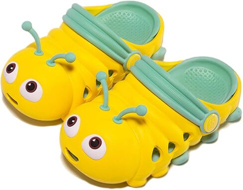 Toddler Kids Cute Caterpillar Clogs Garden Shoes Boys Girls Non-Slip Soft EVA Slip On Slides Slippers Indoor Outdoor Children Water Shoes Shower Beach Pool Sandals in Kuwait
