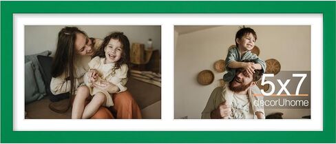 decorUhome 8x16 Picture Frames Collage Wall Decor, Display 3Pcs 5x7 Photos with Mat or 1Pcs 8x16 Unmatted, 3 5x7 Collage Picture Frames for Wall Mounting, Black in Saudi Arabia