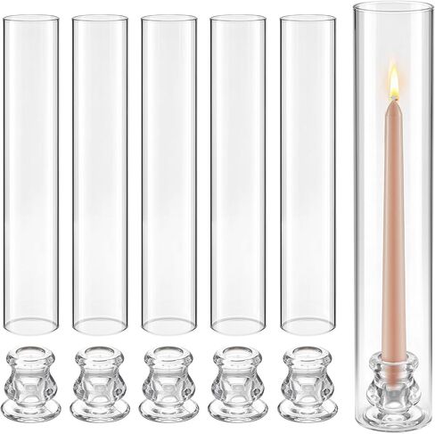 VEVOR Hurricane Candle Holders Set of 36, Φ2.56 x 13.78 in Tall Clear Glass Cylinder Candleholder Sleeve, High Borosilicate Glass, Wind Protection for Wedding, Table Centerpiece, Party, Home Decor in Kuwait
