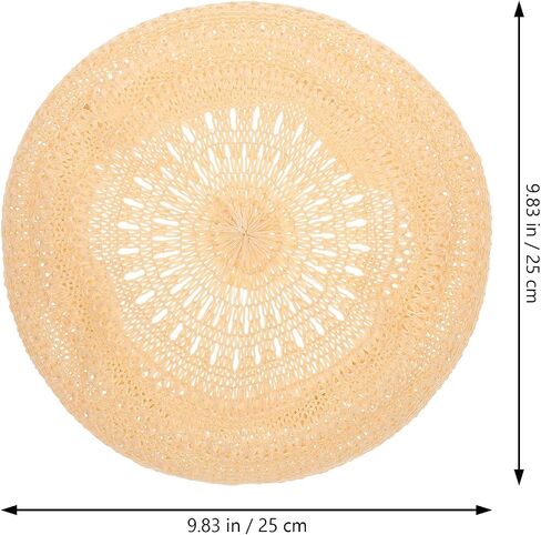 TENDYCOCO Women's Khaki Straw Hat French Beret - Woven, Lightweight, Summer Cap, Beanie, Artist Painter Hat, Suitable for Women and Teen Girls in Kuwait