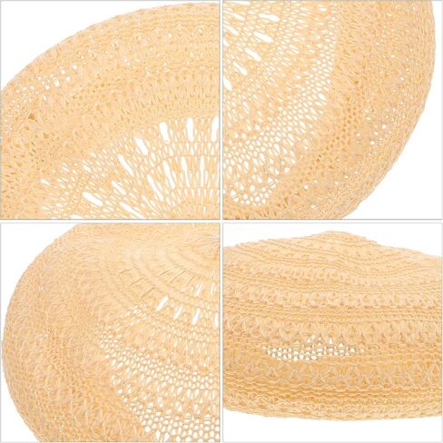 TENDYCOCO Women's Khaki Straw Hat French Beret - Woven, Lightweight, Summer Cap, Beanie, Artist Painter Hat, Suitable for Women and Teen Girls in Kuwait
