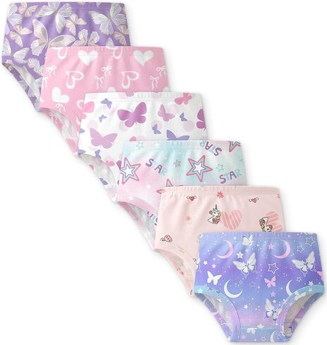 Yoofoss Girls' Underwear, 100% Organic Cotton Soft Toddler Kids Underwear, Tag-free Comfort Girls Panties, 6-Pack Size 2T-10Y in Kuwait